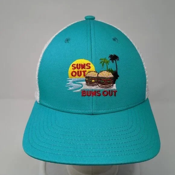 Suns Out Buns Out Snapback Trucker Hat Blue One Size Mesh Back Coal - Picture 2 of 8